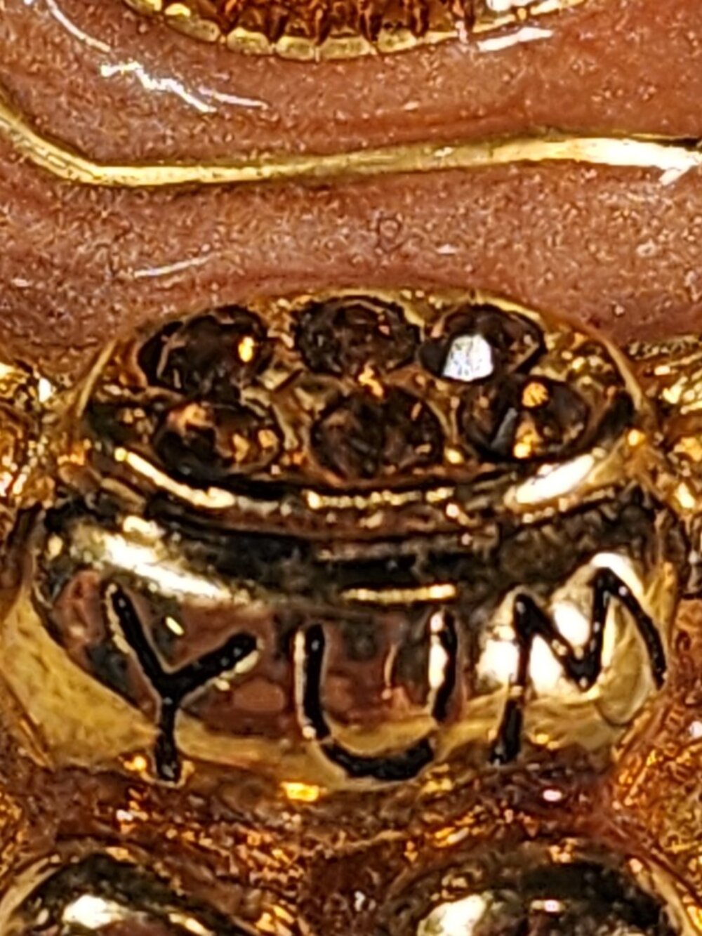 VINTAGE Honey-Loving Bear Gold-Tone Brooch With Rhinestones & Bees On a Spring - Picture 7 of 9